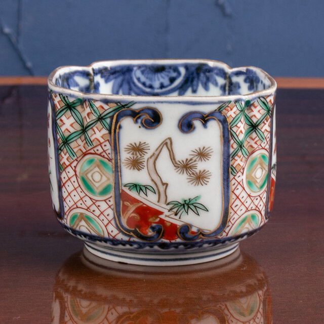 古伊万里 染錦 松竹梅文 向付 江戸後期 E1688 個体A