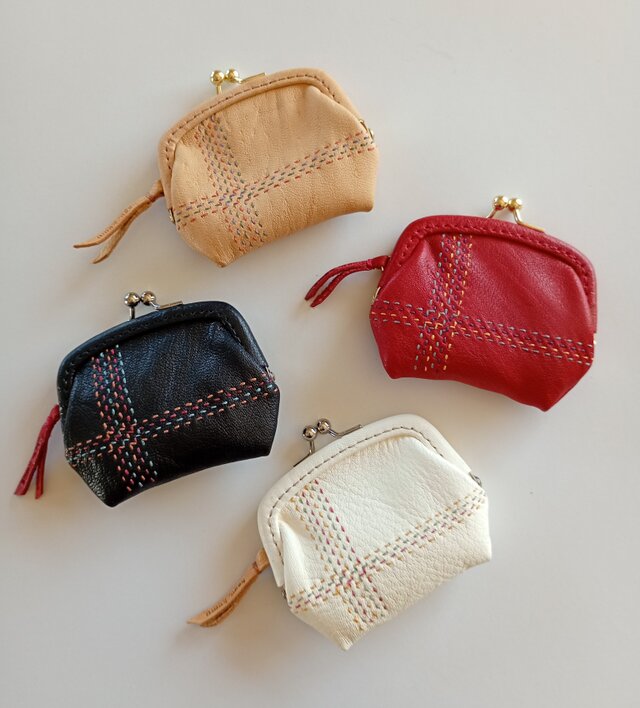 【受注制作】鹿革の小銭入れ（薄型ガマグチ）