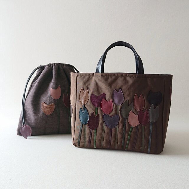 tulip nylon 3way tote [brown]