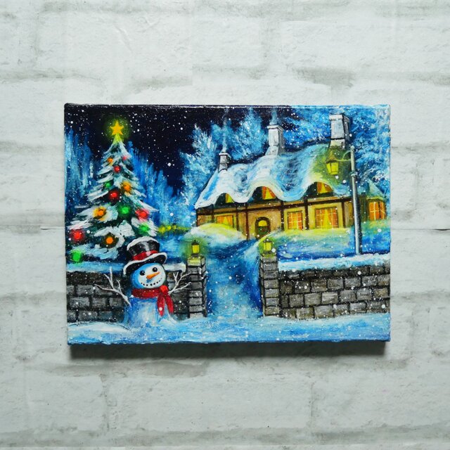油絵【おとぎの国のホワイトクリスマス】 | iichi 日々の暮らしを