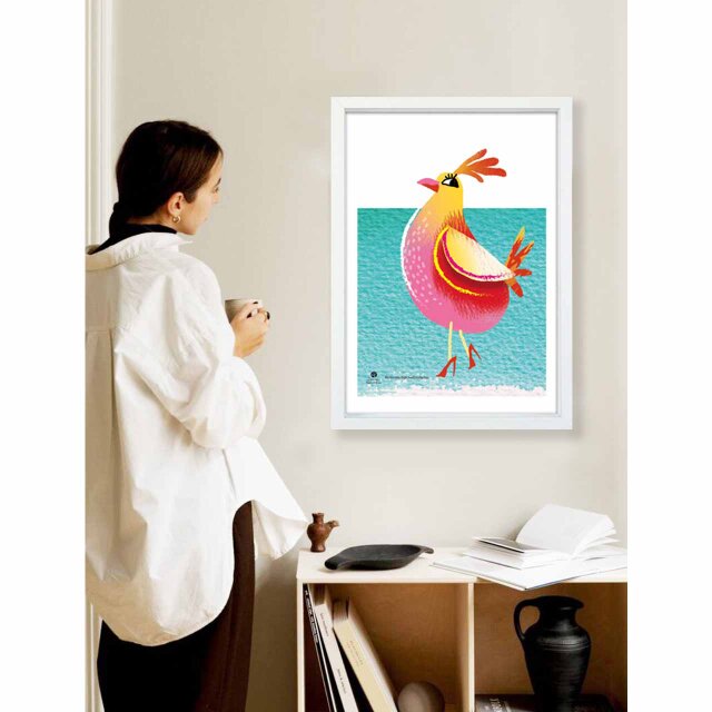 お気に入りのハイヒール 鳥 送料無料 イラスト A4〜A0 ポスター アート