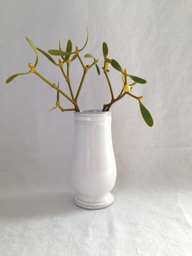 脚付花瓶(アンティークホワイト)