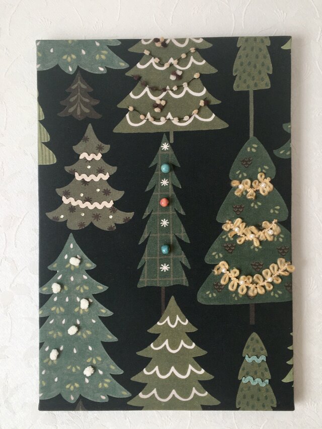 クリスマスのコラージュ・・パネル36×24.5センチ