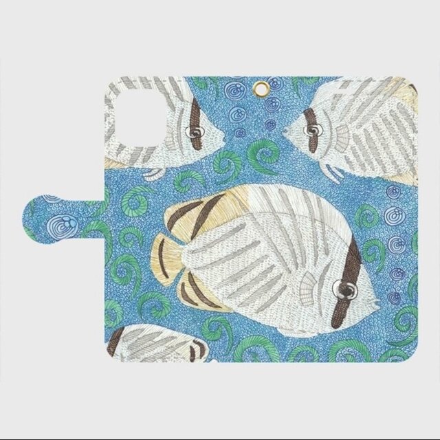 揺れる光と海の調べ──チョウチョウウオ・ヴァルメイの帯ありiPhoneケース