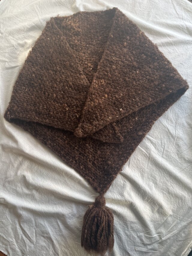 野良ショール ニュージーランド産ペレンデール羊(チョコレート色)