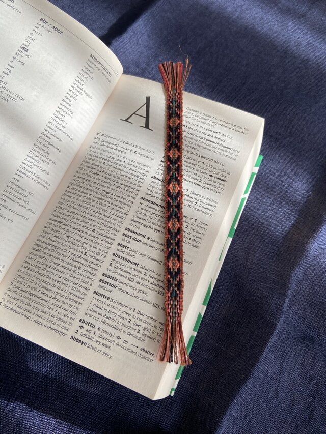 手織りの栞(しおり) brown系✖️ black (A)