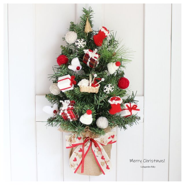 〜毛糸の温もりを添えて〜　壁掛けできるナチュラルハンギングツリー〈限定1点〉　R&yCH153