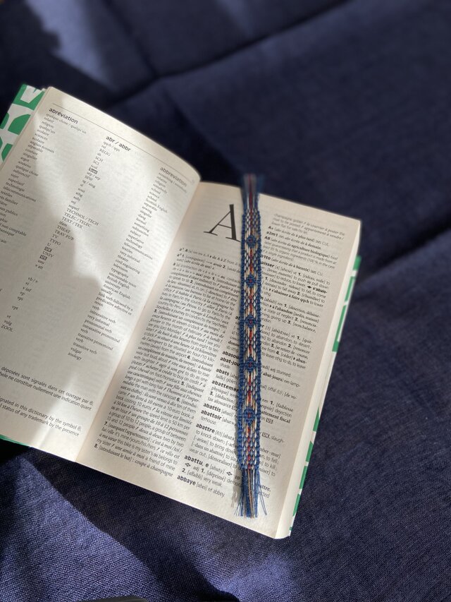 手織りの栞(しおり) 青系✖️ 段染め (A)