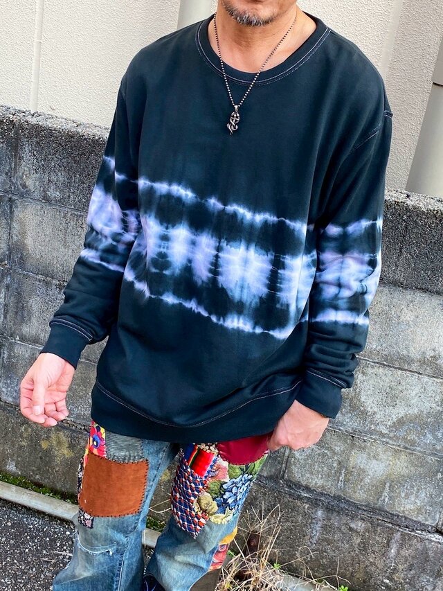 タイダイ スウェット トレーナー XXLサイズ ブラック HD25-09