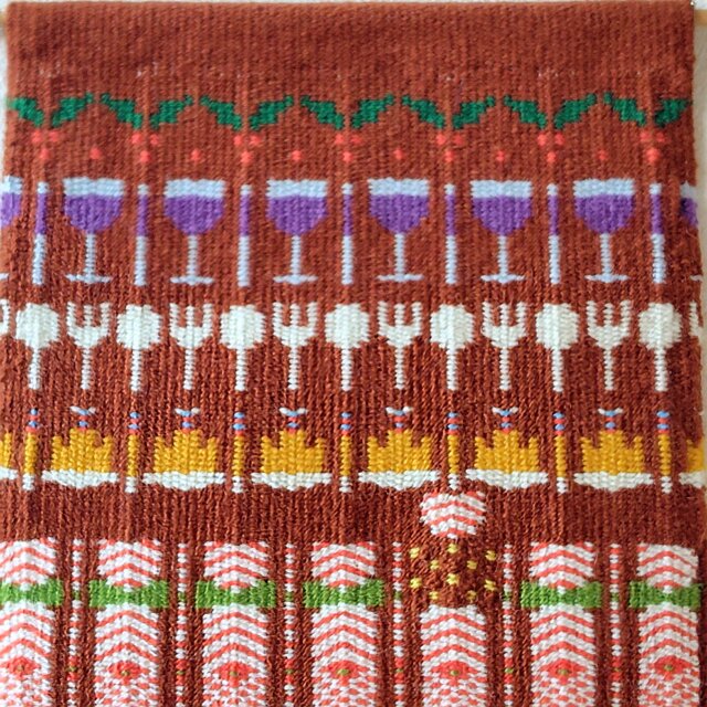 北欧手織り//受注制作//クリスマスタペストリー(Christmas Table