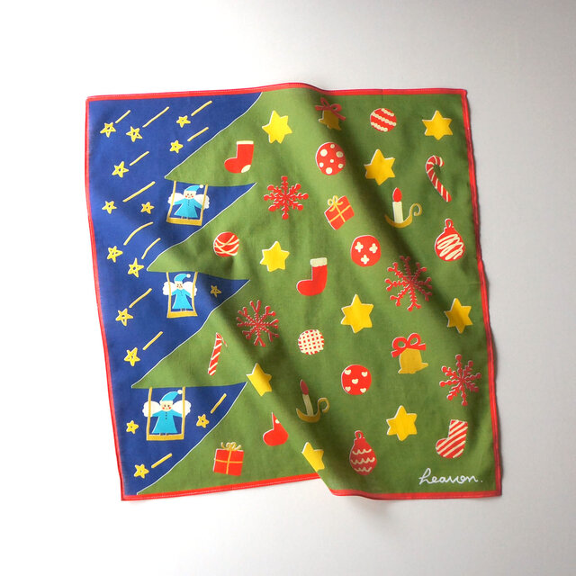 クリスマスの夜」大判ハンカチ／バンダナ／ファブリックポスター