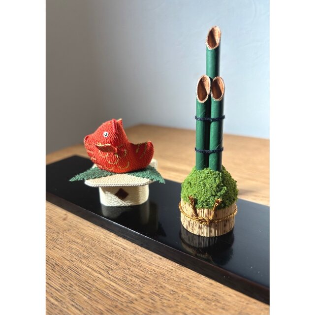 お正月飾り【苔山門松 ミニ】置物 上品 シンプル 縁起物 正月 おしゃれ