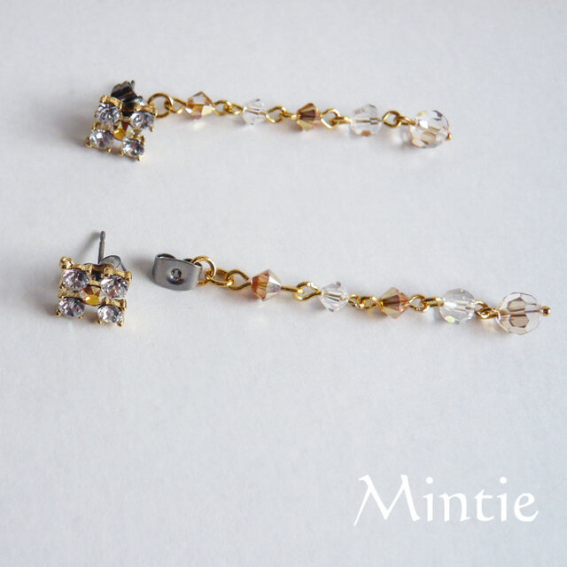 一点もの2wayピアス★クロスパヴェ