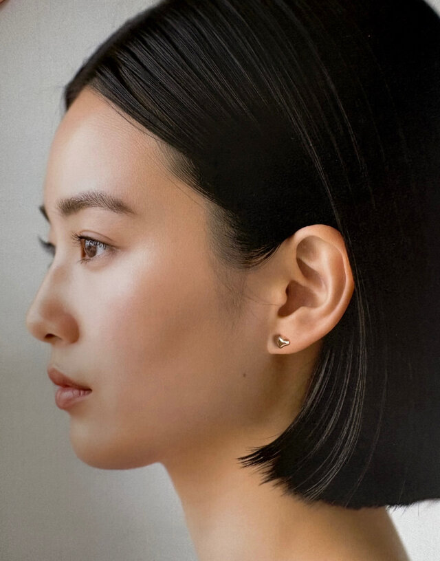 ♡選べるプラチナPT900/K18 付けっぱなし小粒ぷっくりハート毎日付け