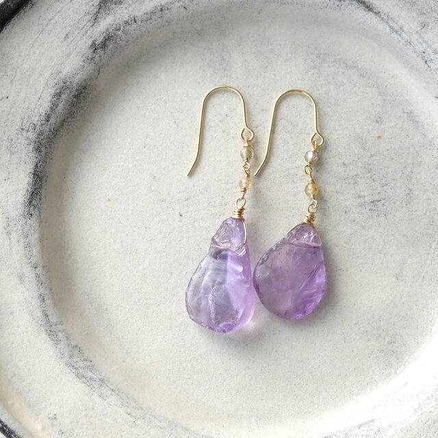 ラフロックアメトリンのピアスA・イヤリング変更可