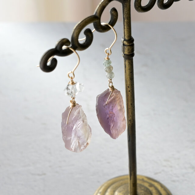 ラフロックアメトリンのピアスD・イヤリング変更可