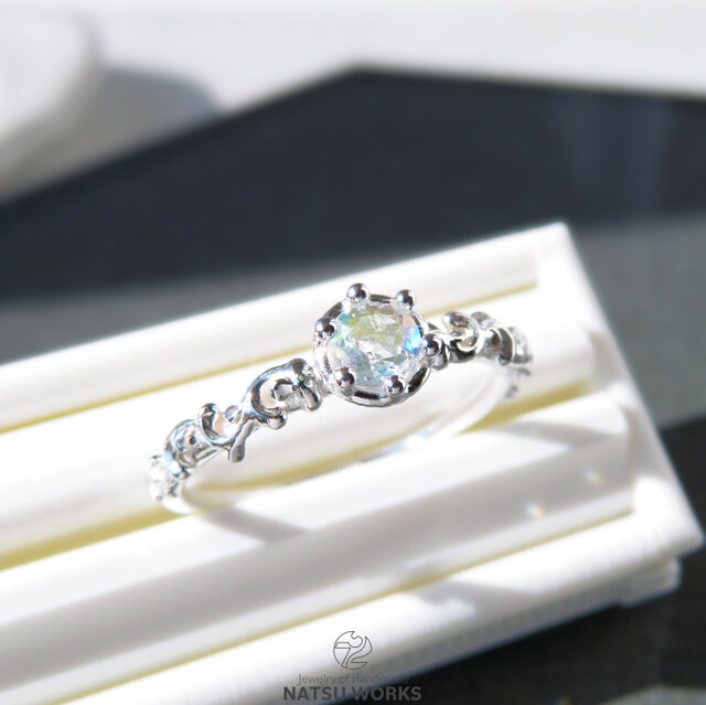 未使用】アンデシンラブラドライトリング天然石 指輪 ジュエリー aicaアイカ アンデシン ラブラドライト リング / Andesine Labradorite Ring