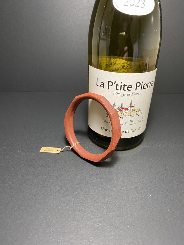 木製ブレスレット　弁柄染