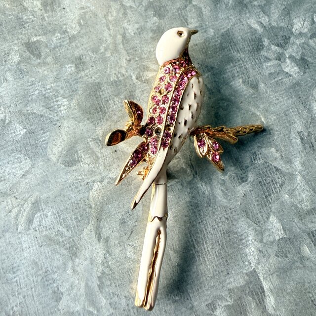 SCG2-【 GIOVANNI 】ジョバンニ・ヴィンテージブローチ 60s Bird White