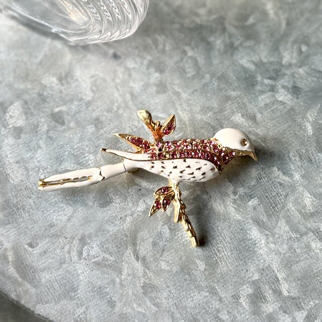 SCG2-【 GIOVANNI 】ジョバンニ・ヴィンテージブローチ 60s Bird White