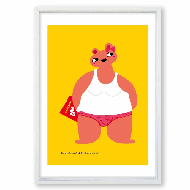 ダイエット　クマ　送料無料 　イラスト　A4〜A0　ポスター　アートポスター　アート/sei検索新着順　2030