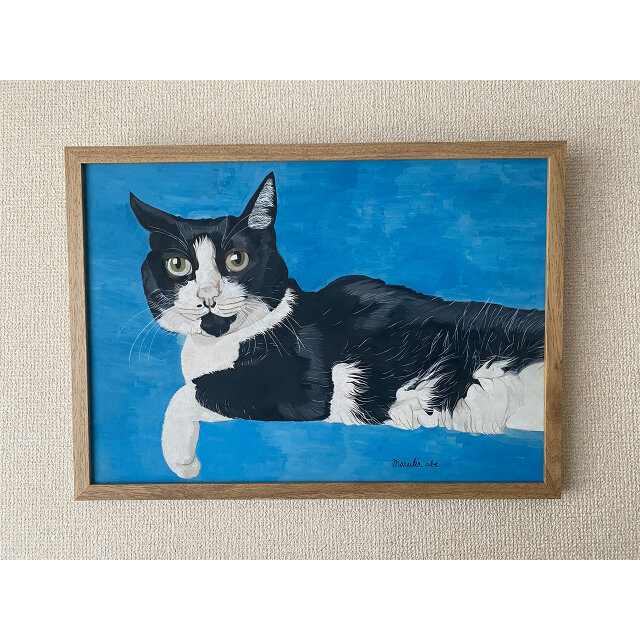 ウメ8」猫イラスト（原画） | iichi 日々の暮らしを心地よくする