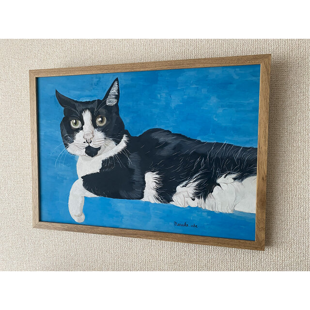ウメ8」猫イラスト（原画） | iichi 日々の暮らしを心地よくする
