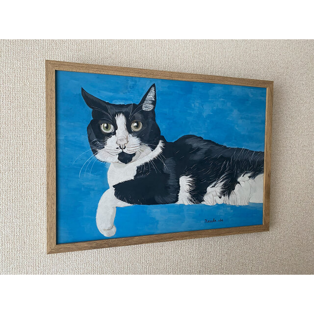 ウメ8」猫イラスト（原画） | iichi 日々の暮らしを心地よくする