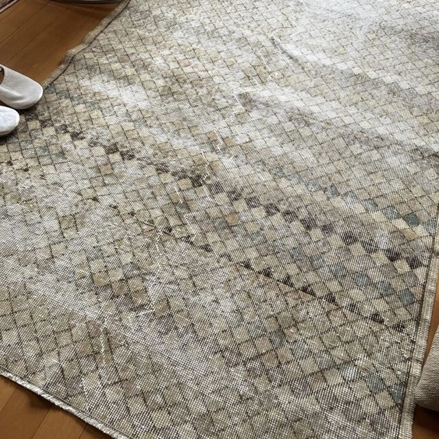 メダリオン　擦れシャビー　トルコヴィンテージラグ メダリオン擦れシャビートルコヴィンテージラグ