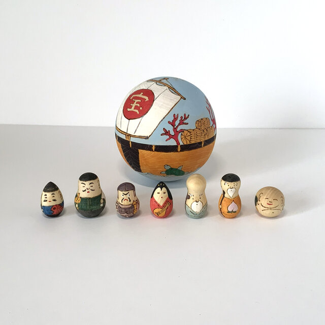 宝船と七福神 木のおもちゃ | iichi 日々の暮らしを心地よくする