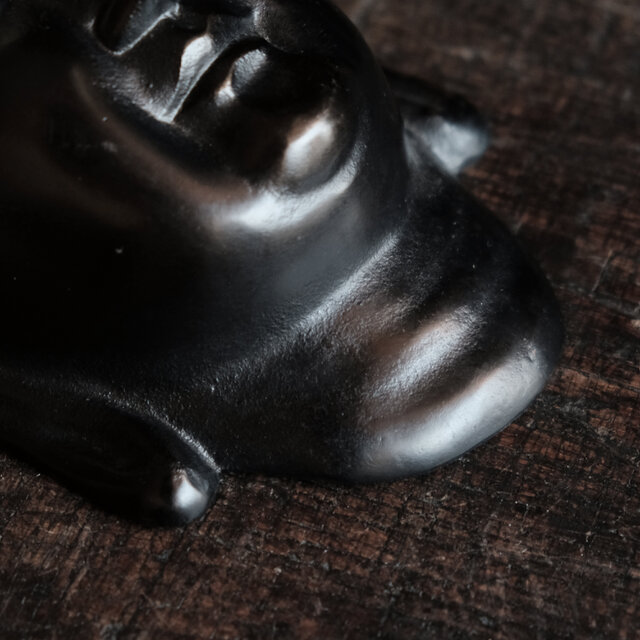 味のあるお品物◇金属製 仏面 弥勒菩薩 眞如寺本堂落慶記念品