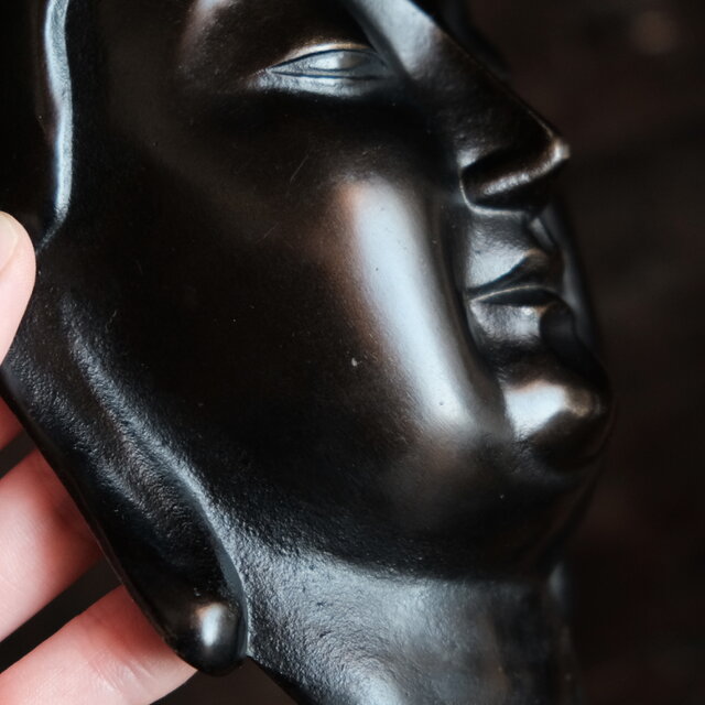 味のあるお品物◇金属製 仏面 弥勒菩薩 眞如寺本堂落慶記念品