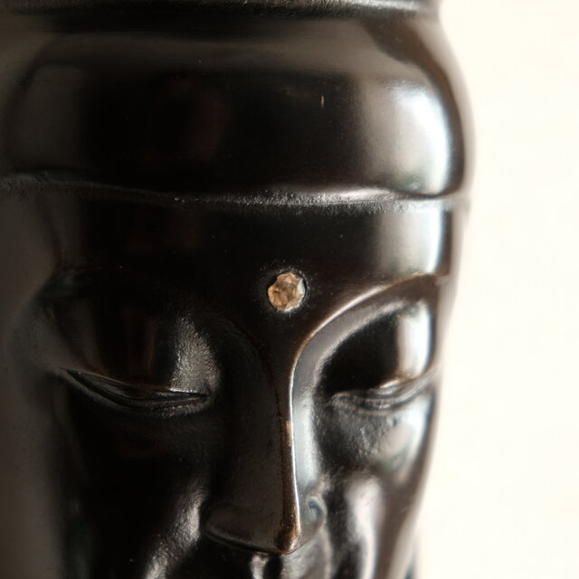 味のあるお品物◇金属製 仏面 弥勒菩薩 眞如寺本堂落慶記念品