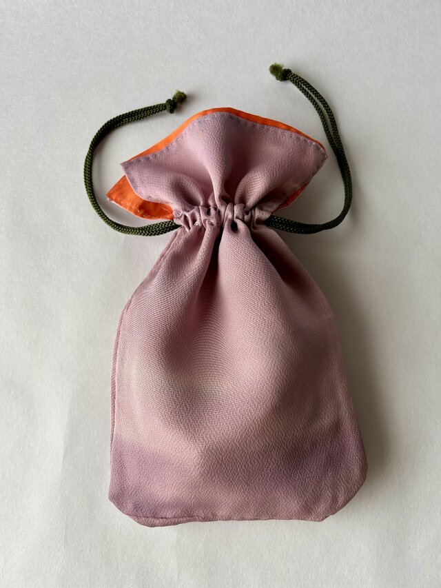 巾着袋＊正絹/紅絹