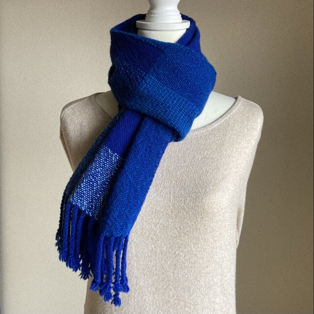 手織りウールマフラー 手織り】ウールのマフラー・送料無料・ | iichi 日々の暮らしを