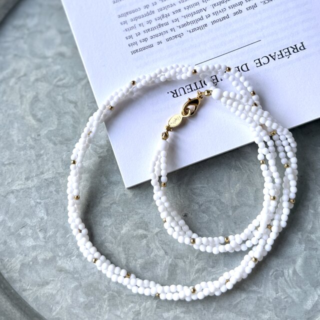 NN13-【 Napier 】ネイピア・1970〜80's White Gold Metal Bead Screw Short