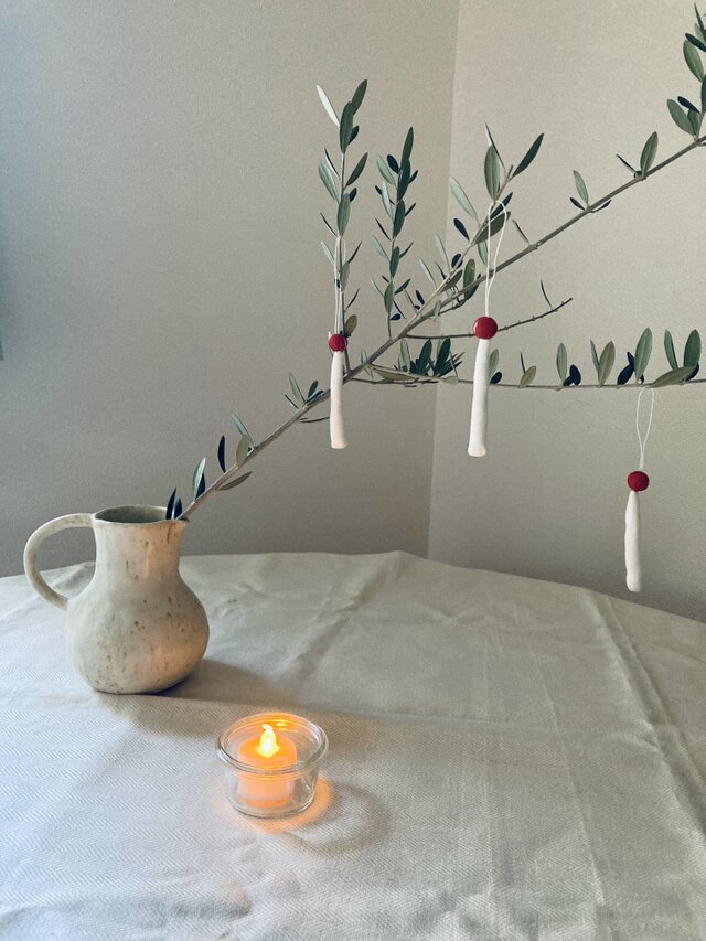 クリスマスオーナメント　White candle