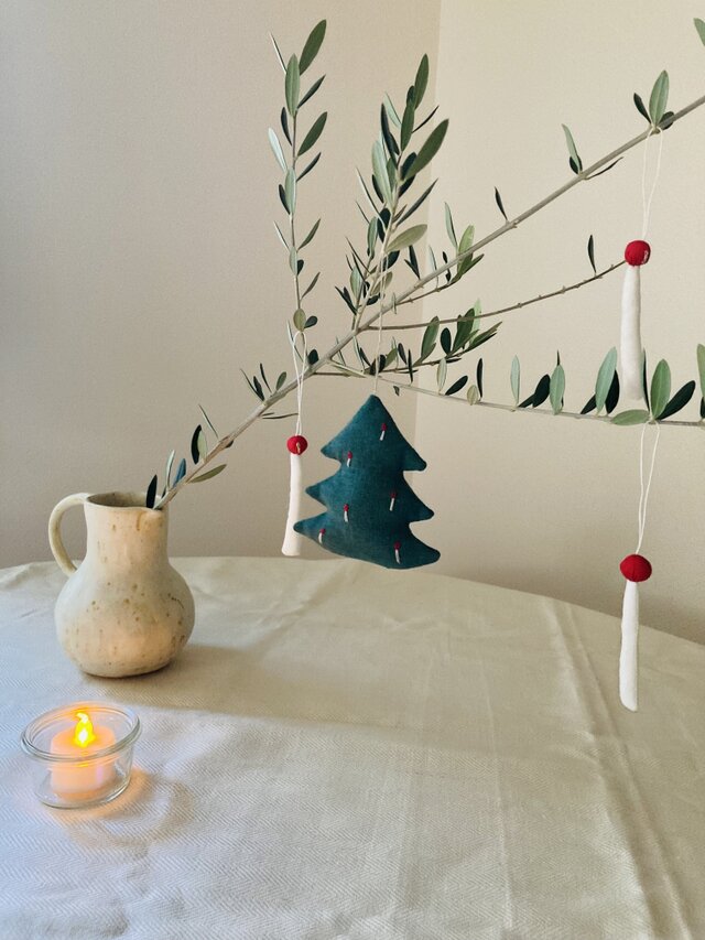 クリスマスオーナメント Xmas tree green candle