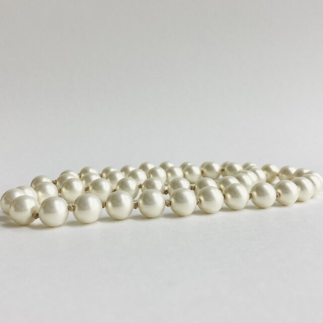樹脂パールオールノットマチネーネックレス/10mm約60cm/オフホワイト/G/made in japan