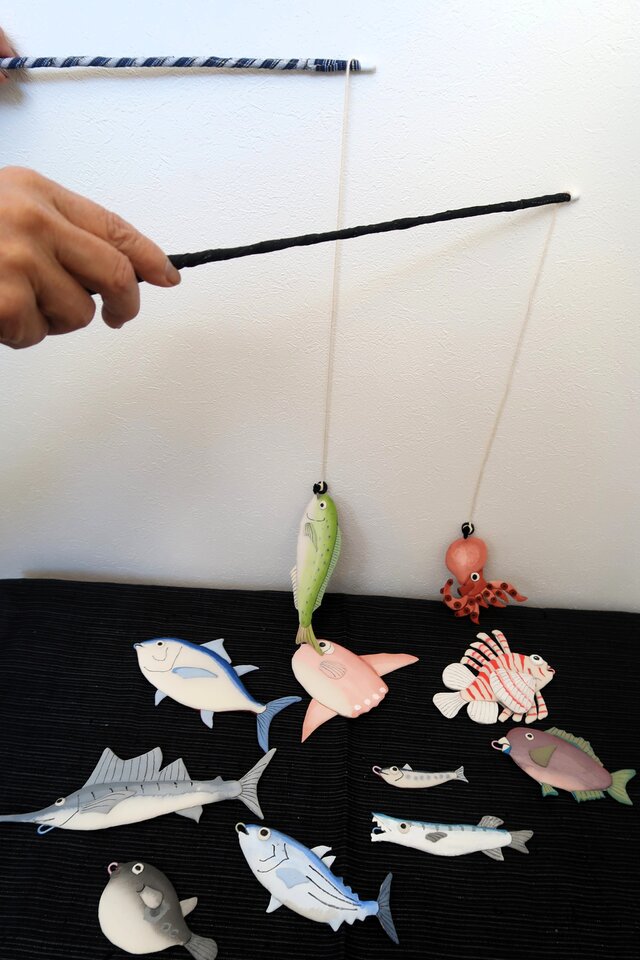 押絵の魚の釣り遊び　NO,1
