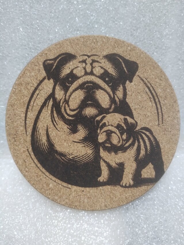 コースター　ブルドッグの親子