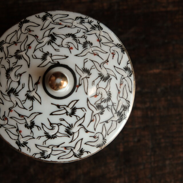 【九谷焼】鶴峰窯　金彩　蓋付き　茶碗蒸し器　汁物椀　煮物椀　昭和レトロ 九谷焼】鶴峰窯 金彩 蓋付き 茶碗蒸し器 汁物椀 煮物椀 昭和レトロ