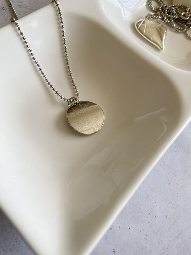 k*e様 GARNI シルバー サークルプレート ネックレス Circle Metal Necklaces ヘアラインサークル・ラウンドプレート