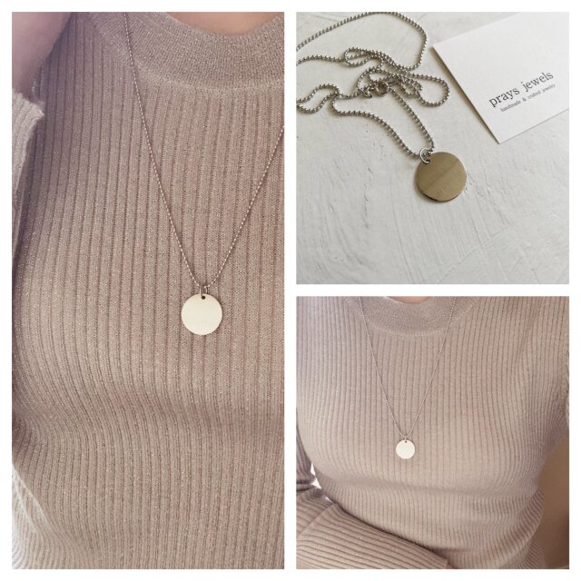 Circle Metal Necklaces ヘアラインサークル・ラウンドプレート