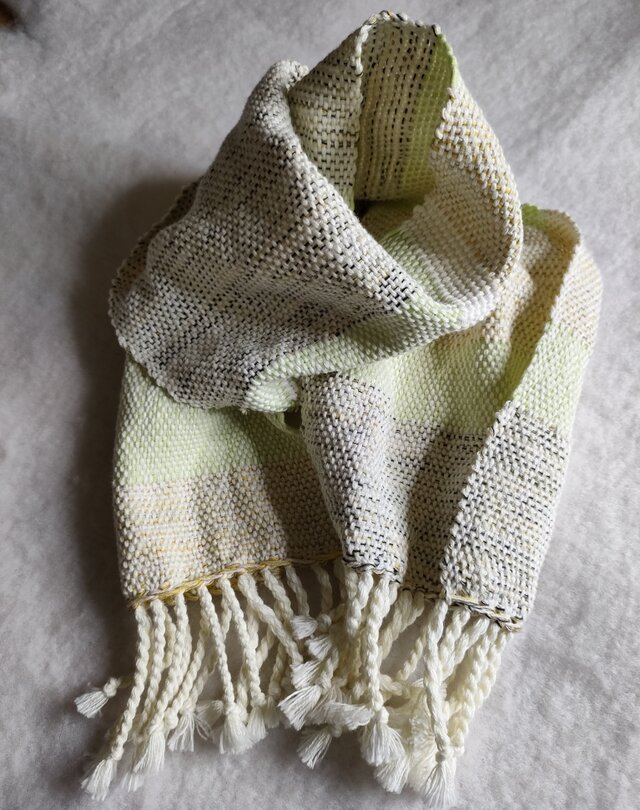 残糸利用　綿マフラー　送料無料　[糸と糸]