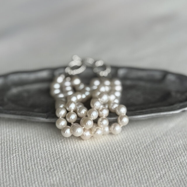 アコヤパールの三連ブレスレット | iichi 日々の暮らしを心地よくする