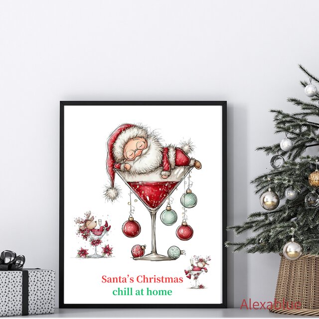 Santa’s Christmas Chill at Home｜サンタのチルなクリスマスポスター