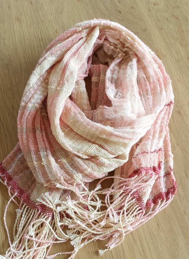 【手織り】木綿のストール#02