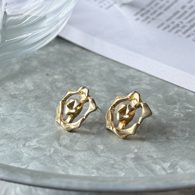 PA385-【 AVON 】エイボン・ヴィンテージピアス 1970〜80s Gold Tone