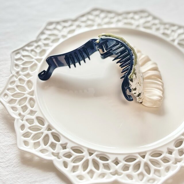 インド刺繍リボン アーチ型 バナナクリップ ヘアアクセサリー | iichi